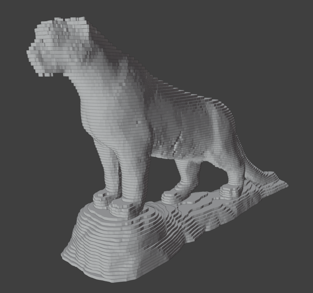 Model sliced in the Z axis