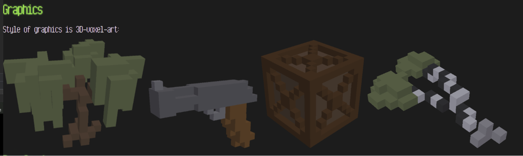 Voxel graphics sample from an old version of the website