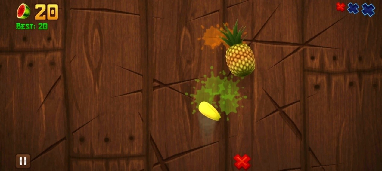 Рисунок 2. Индикатор пропущенных фруктов в игре Fruit Ninja