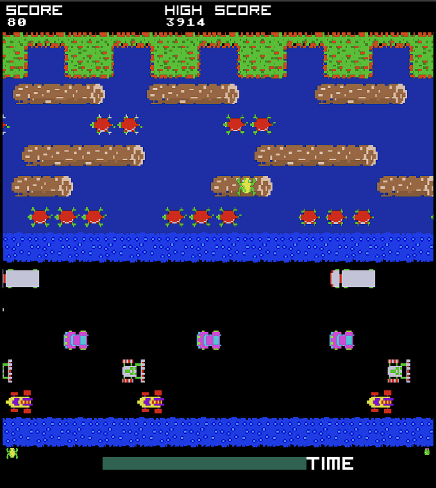 Рисунок 4. Игровое поле в игре Frogger